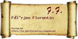 Fürjes Florentin névjegykártya